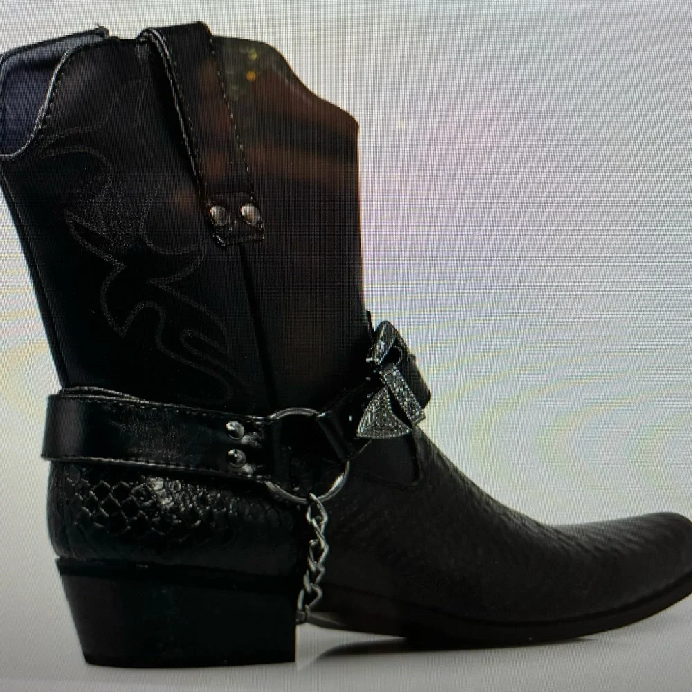 Enzo Romeo Crocodile Print Western‎ Cowboy Boots